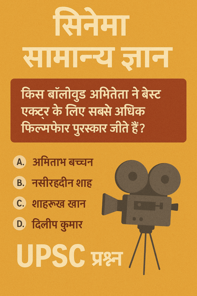 🎬 UPSC Cinema Samanya Gyan – 10 वर्षों के ज़रूरी MCQs (भाग 5)