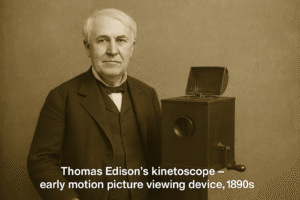 Thomas Edison’s kinetoscope – early motion picture viewing device, 1890s