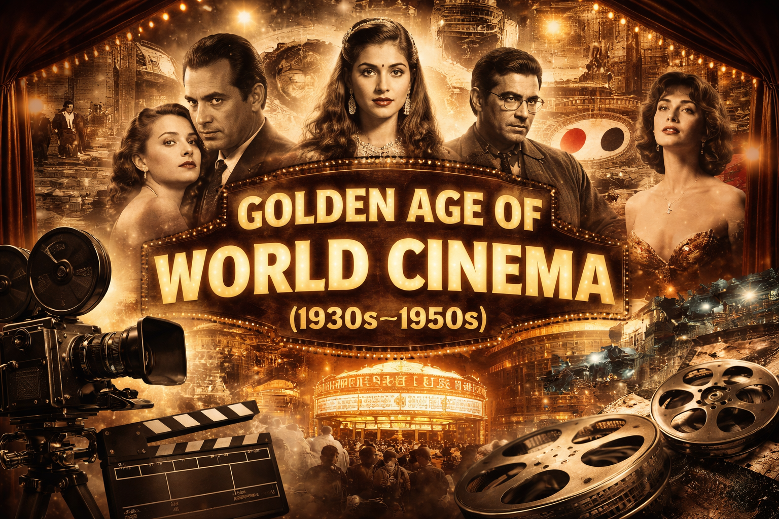 Golden Age of World Cinema (1930s–1950s) – Studios, stars, and global storytelling