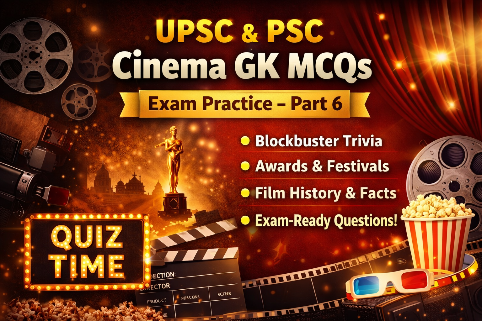 UPSC and PSC Cinema GK MCQs - Must-Answer Questions (Part 6)