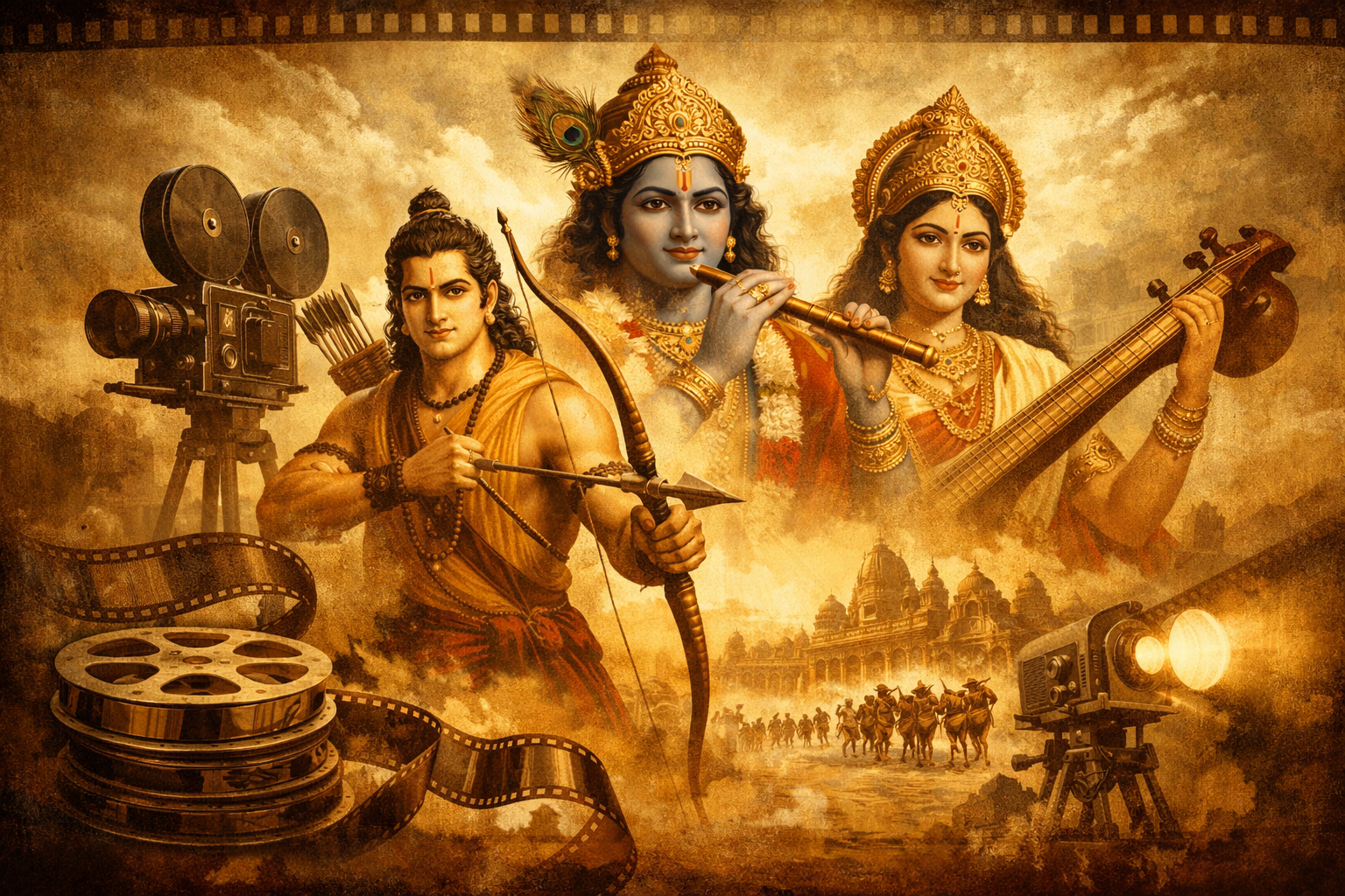 Indian mythological cinema — evolution from the silent era to regional traditions