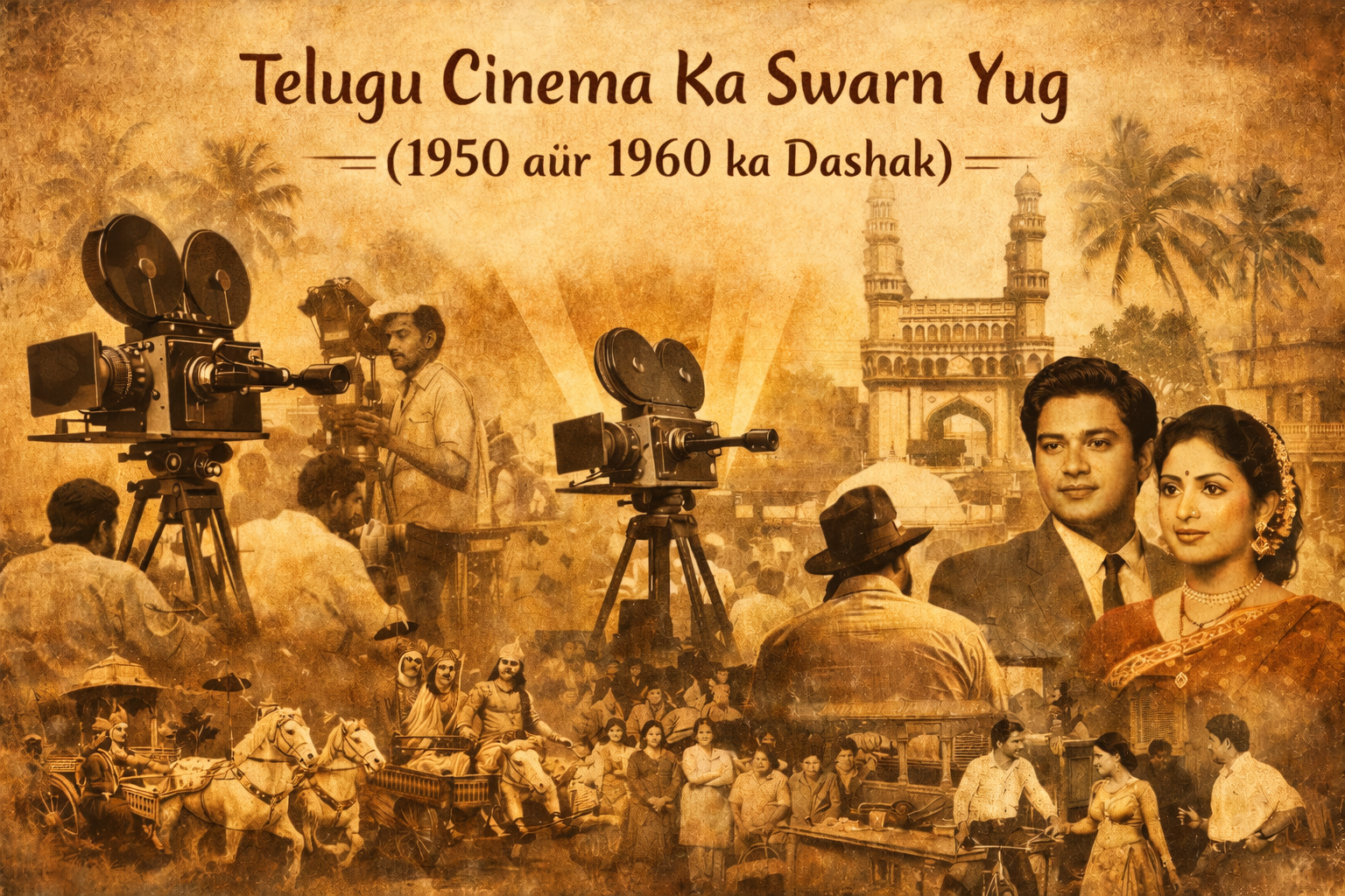 तेलुगु सिनेमा का स्वर्ण युग—मिथकीय भव्यता, सामाजिक कथाएँ और स्टूडियो युग की पहचान