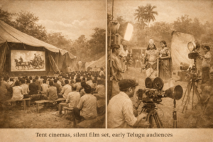 तेलुगु सिनेमा के मूक युग में प्रारंभिक प्रयोग और प्रदर्शन संस्कृति