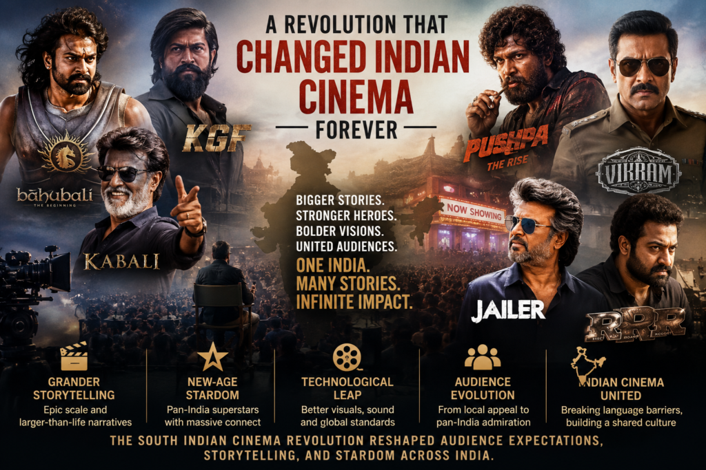 modern Indian cinema shaped by South Indian cinema revolution