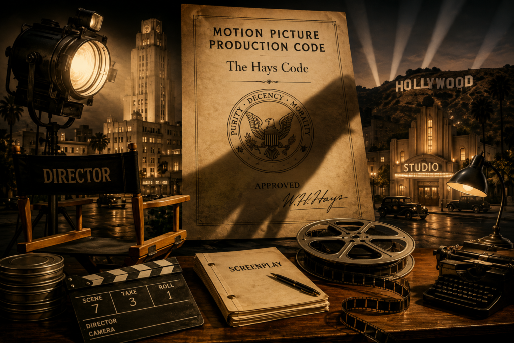 The Hays Code shaping filmmaking during Classical Hollywood.