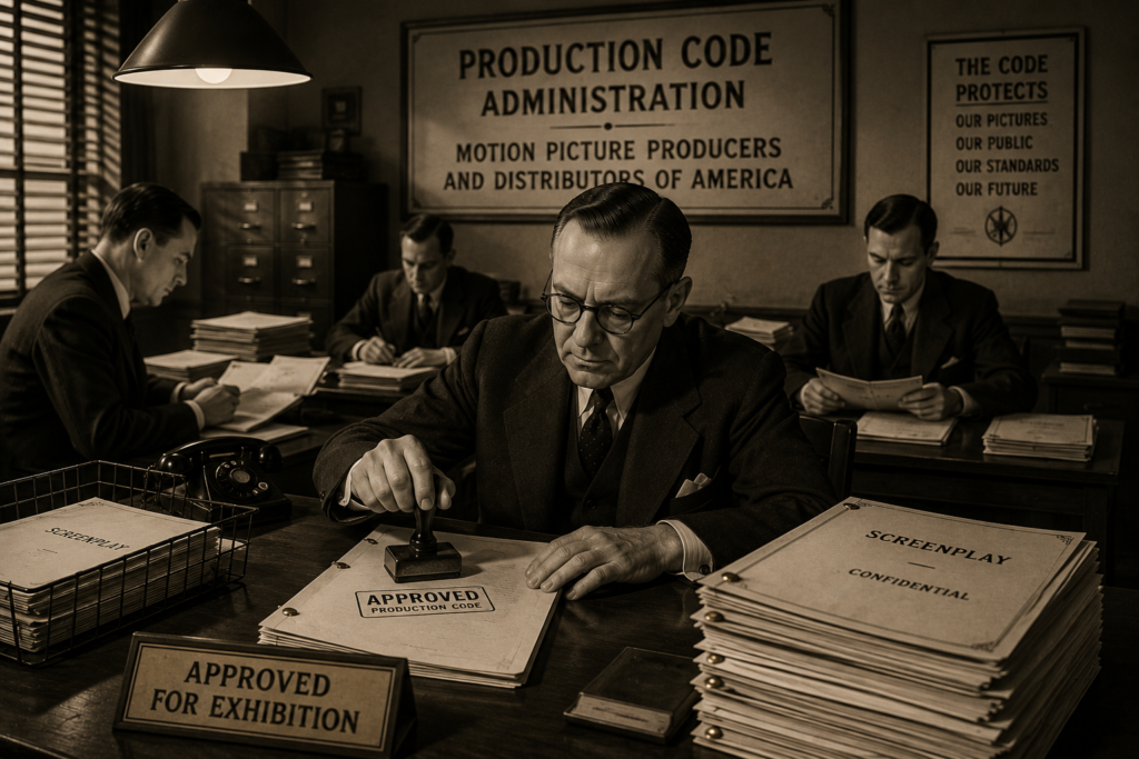 Production Code Administration reviewing Hollywood film scripts.